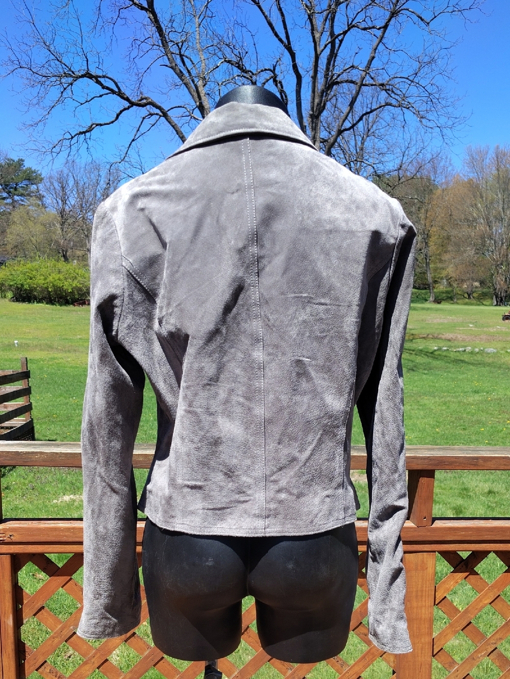 BlankNYC Gray Next Level Leather Suede Moto Biker Jacket Size Medium - Picture 6 of 15